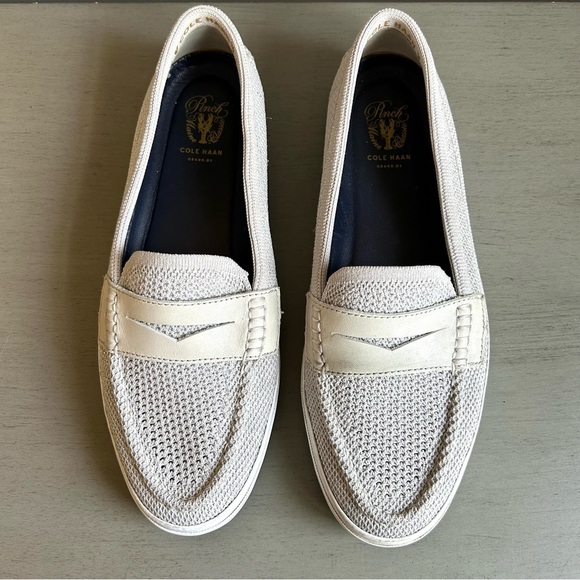 Cole Haan Women Pinch Maine Classic Penny Loafer Gray Silver Flats Sz 11 Preppy - Picture 3 of 16